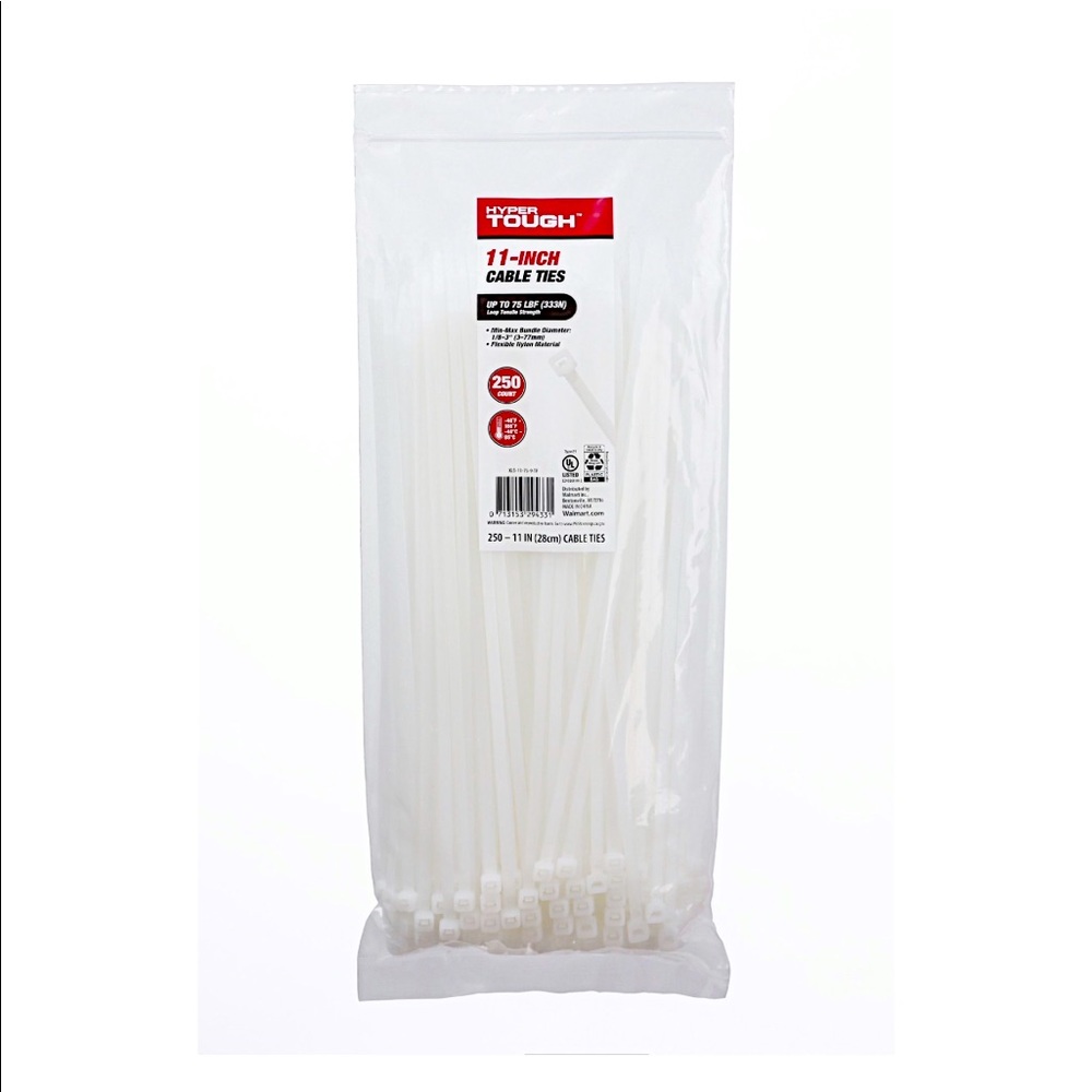 Cable Ties 11in 250 count Hyper Tough
